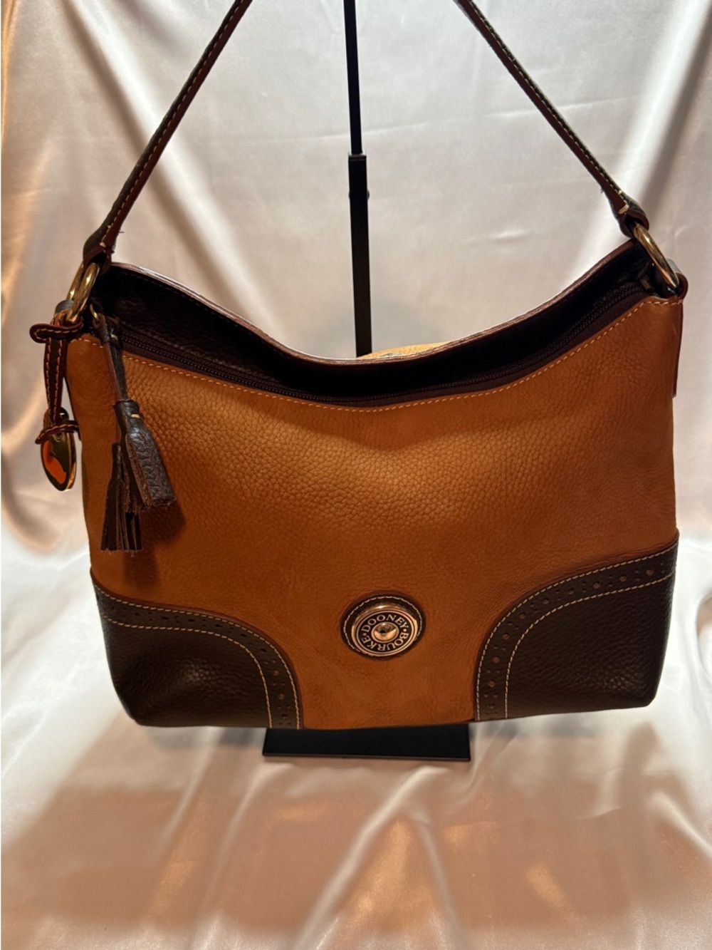 Dooney Bourke Brown Suede and Leather Hobo